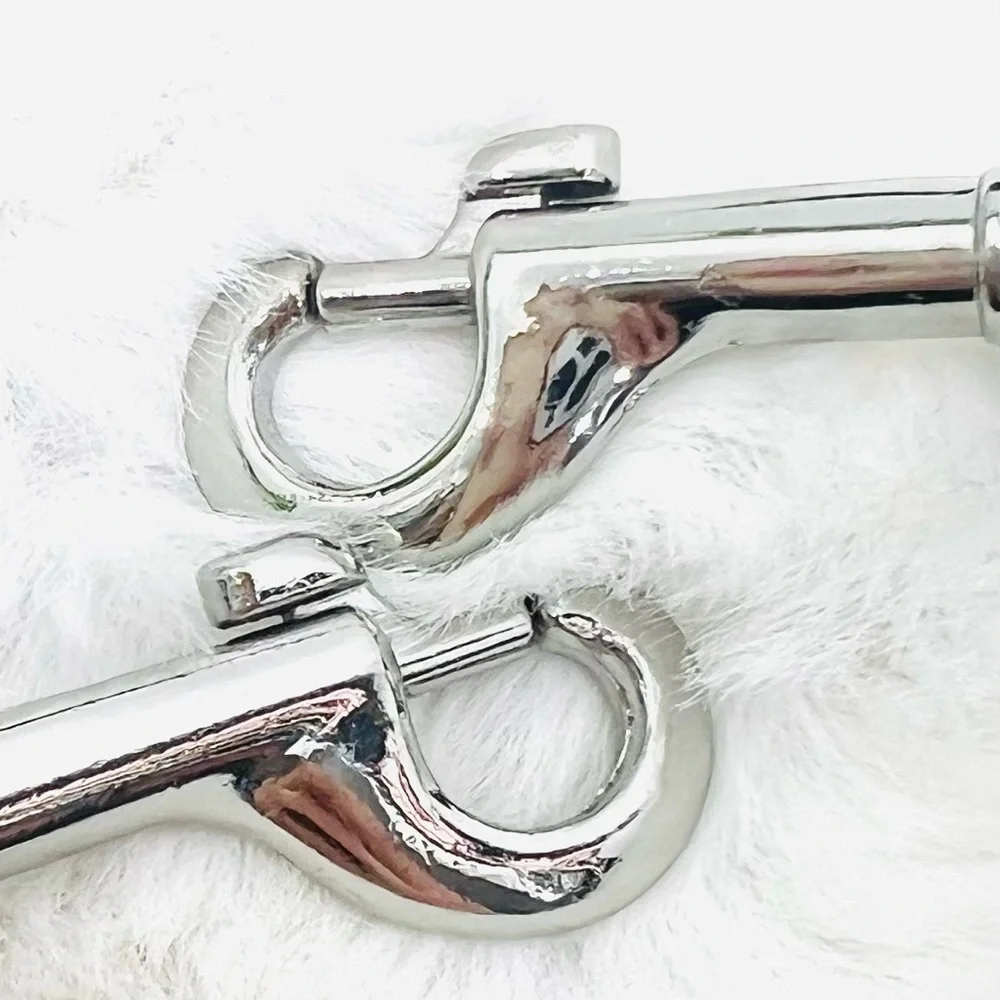 Black Faux Leather Silver Chain Crossbody Bag Purse Strap NWOT - Picture 7 of 7